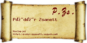 Pödör Zsanett névjegykártya