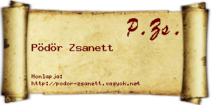 Pödör Zsanett névjegykártya